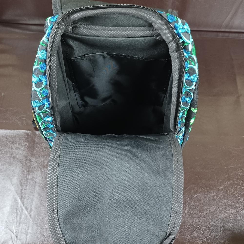 mexican floral embroidered backpack multicolor New - Picture 11 of 13